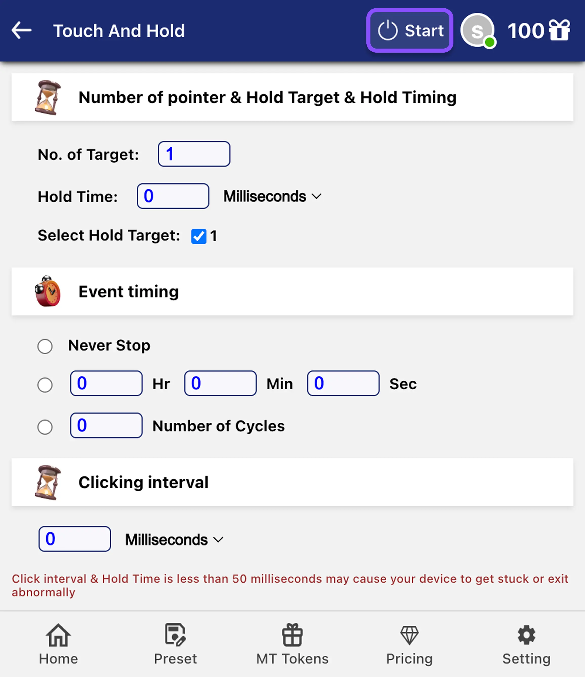 Step 4: Click on START
